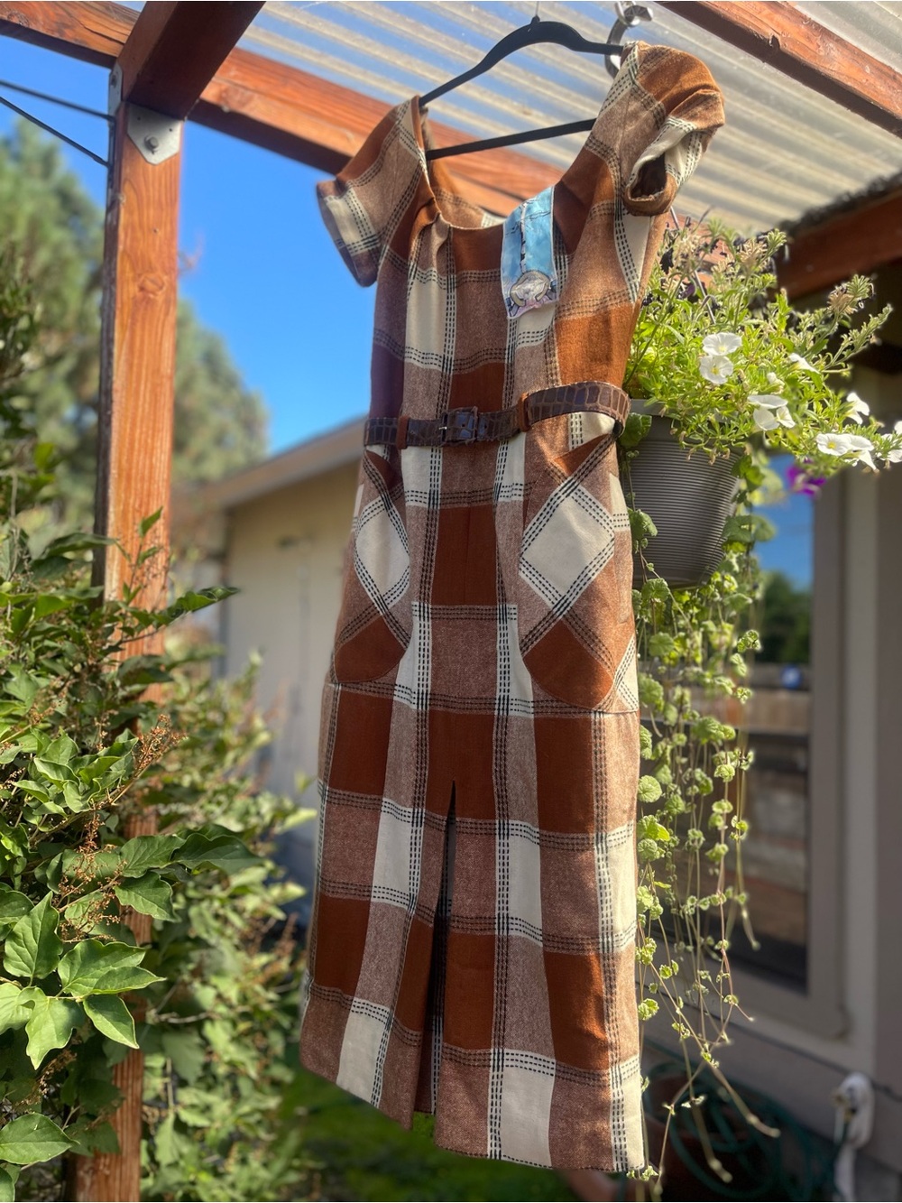 RARE Vintage L.A.M.B. Plaid Wool Wiggle Dress-6